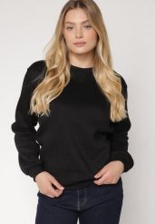 Czarna Bluza z Bawełną Ozdobiona Przeszyciami Fezoria. Czarne bluzy bez kaptura damskie Born2be, l, z bawełny. Za 69.99 zł.