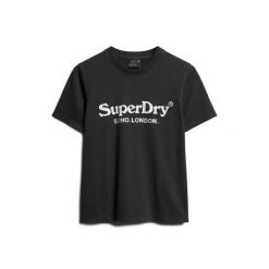 Damska koszulka na co dzień Superdry Metallic Venue. Czarne t-shirty damskie Superdry., bez wzorów, bez kołnierzyka. Za 146.70 zł.