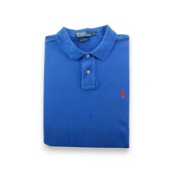 Second life - Polo Ralph Lauren koszulka męska z krótkim rękawem - Jak nowy. Niebieskie koszulki polo męskie Ralph Lauren, m, bez wzorów, z materiału, bez ramiączek. Za 127.76 zł.