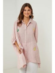 Lin Passion Tunika w kolorze jasnoróżowym rozmiar: 40/42. Różowe tuniki damskie Lin Passion, bez wzorów, klasyczne, bez kołnierzyka, bez ramiączek. Za 173.99 zł.