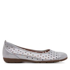 Baleriny Gabor. Szare baleriny damskie Gabor, bez wzorów, bez obcasa. Za 389.99 zł.