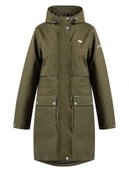 Schmuddelwedda Parka przeciwdeszczowa w kolorze khaki rozmiar: M. Brązowe kurtki przeciwdeszczowe damskie Schmuddelwedda, m, bez kaptura. Za 342.60 zł.