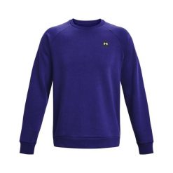 Bluza męska Under Armour Rival Fleece Crew. Niebieskie bluzy bez kaptura męskie Under Armour, bez wzorów, sportowe, bez kołnierzyka, bez ramiączek. Za 119.99 zł.