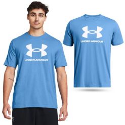 Koszulka fitness męska Under Armour t-shirt Logo Short. Niebieskie t-shirty męskie Under Armour, l, bez wzorów, bez kołnierzyka. Za 99.90 zł.