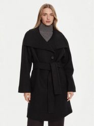 Calvin Klein Płaszcz wełniany LV044D557G Czarny Regular Fit. Czarne płaszcze damskie CALVIN KLEIN, na zimę, l, bez wzorów, z wełny. Za 1,049.00 zł.