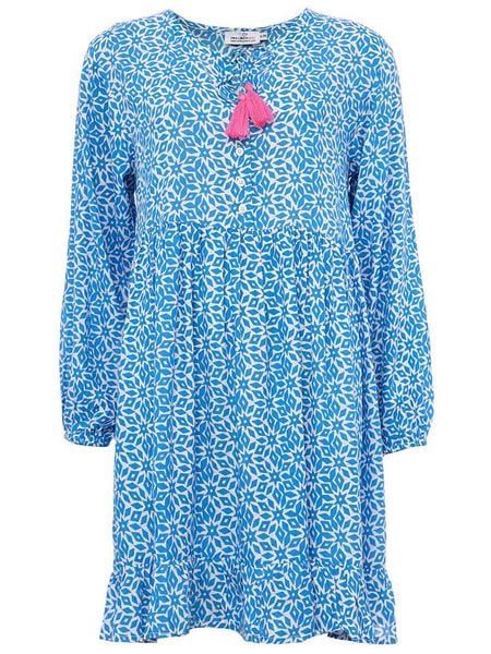 Zwillingsherz Sukienka "Melody" w kolorze niebieskim rozmiar: L/XL. Niebieskie sukienki damskie Zwillingsherz, l, bez wzorów, z wiskozy, bez kołnierzyka, bez ramiączek, midi. Za 122.38 zł.