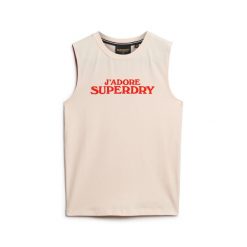 Damski tank top Superdry Sport Luxe. Czerwone topy sportowe damskie Superdry., bez wzorów, bez ramiączek. W wyprzedaży za 128.80 zł.