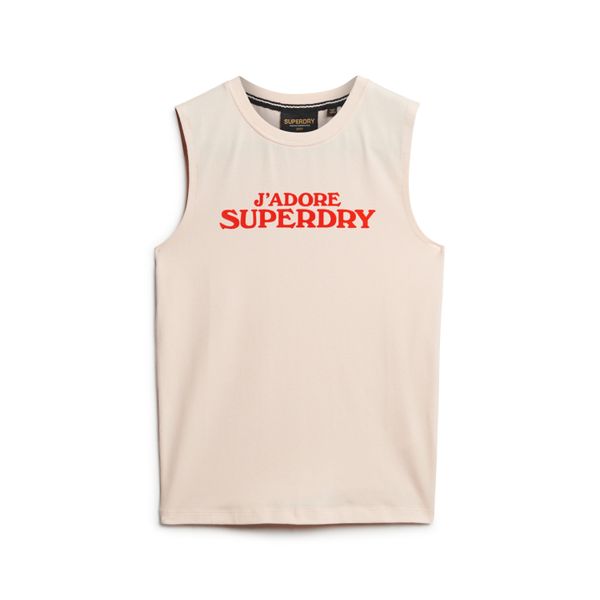 Damski tank top Superdry Sport Luxe. Czerwone topy sportowe damskie Superdry., bez wzorów, bez ramiączek. W wyprzedaży za 131.55 zł.
