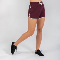 Spodenki do tańca urban dance damskie Starever wysoki stan. Fioletowe szorty damskie DOMYOS, bez wzorów, z bawełny, sportowe, z podwyższonym stanem. W wyprzedaży za 34.99 zł.