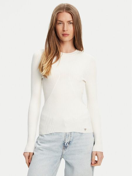 Guess Sweter W5YR08 Z0040 Biały Regular Fit. Białe swetry klasyczne damskie Guess, m, z syntetyku, bez kołnierzyka. Za 229.99 zł.