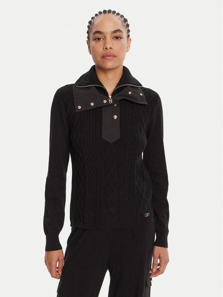 Liu Jo Sport Sweter TF5039 MS75L Czarny Regular Fit. Czarne swetry klasyczne damskie Liu Jo Sport, l, z syntetyku, bez kołnierzyka. Za 599.99 zł.