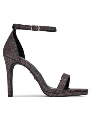 DeeZee Sandały NEW BUENA Czarny. Czarne sandały damskie DeeZee, bez wzorów, z materiału, bez obcasa, na szpilce. Za 159.99 zł.