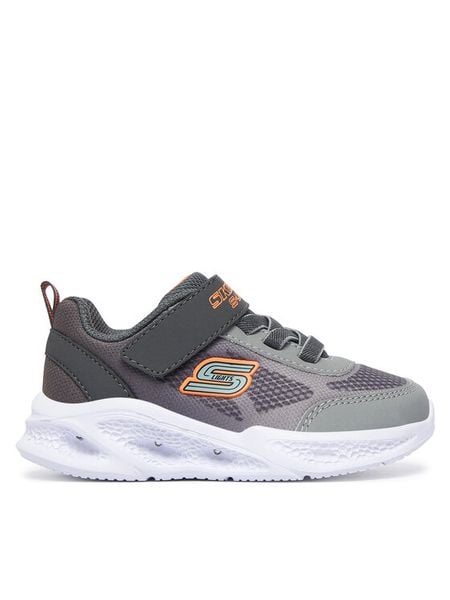 Skechers Sneakersy Meteor-Lights-Krendox 401495N/CCGY Szary. Szare buty sportowe chłopięce Skechers, z materiału, bez zapięcia. Za 159.99 zł.