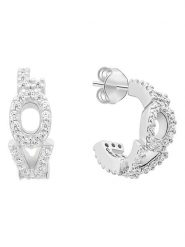 Tamaris Kolczyki-półkreole z cyrkoniami rozmiar: onesize. Szare kolczyki damskie Tamaris, z cyrkonią, srebrne. Za 187.07 zł.