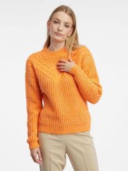 Orsay Sweter w kolorze pomarańczowym rozmiar: M. Pomarańczowe swetry klasyczne damskie ORSAY, m, ze splotem, bez kołnierzyka. Za 118.84 zł.
