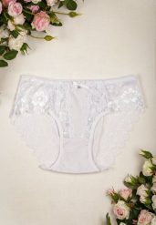 Białe Majtki Ozdobione Koronką Figi Abrietta. Białe figi damskie Born2be, l, z aplikacjami, z jeansu. Za 9.99 zł.