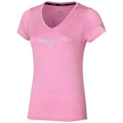 Koszulka do biegania damska Mizuno Impulse Core RB Tee. Czerwone bluzki sportowe damskie Mizuno, s, bez wzorów, z materiału, bez ramiączek. Za 67.99 zł.