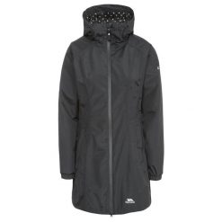Kurtka Damska Wodoodporna. Czarne kurtki damskie Trespass, l, bez wzorów, z materiału, z kapturem. Za 285.99 zł.
