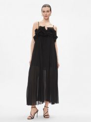 ViCOLO Sukienka koktajlowa TR1108 Czarny Regular Fit. Czarne sukienki damskie ViCOLO, xs, bez wzorów, z syntetyku, wizytowe, bez kołnierzyka, bez ramiączek. Za 289.99 zł.