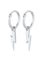 Elli PREMIUM Damskie kreole symbol błyskawicy Basic w pozłacanym srebrze 925 Sterling Silver Kolczyki koła 1 ct. Szare kolczyki damskie Elli PREMIUM, pozłacane. Za 248.99 zł.