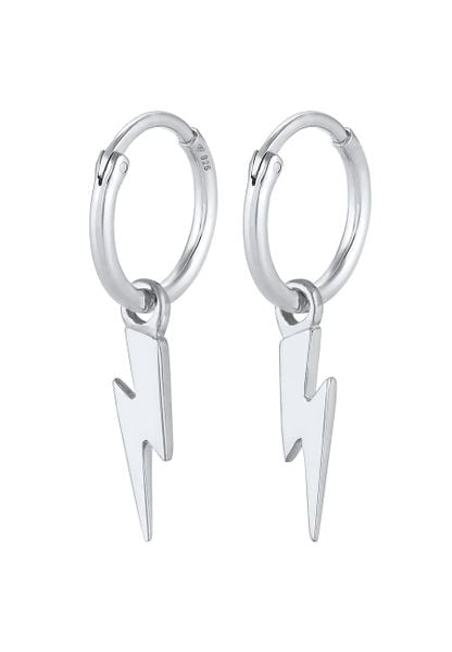 Elli PREMIUM Damskie kreole symbol błyskawicy Basic w pozłacanym srebrze 925 Sterling Silver Kolczyki koła 1 ct. Szare kolczyki damskie Elli PREMIUM, pozłacane. Za 248.99 zł.