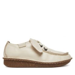 Półbuty Clarks. Półbuty damskie Clarks, bez wzorów, bez obcasa, na płaskiej podeszwie. Za 329.99 zł.