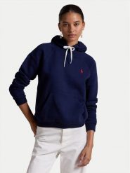 Polo Ralph Lauren Bluza 211943007002 Granatowy Regular Fit. Niebieskie bluzy bez kaptura damskie Polo Ralph Lauren, s, z bawełny. Za 679.99 zł.