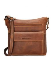 HIDE & STITCHES Skórzana torebka w kolorze jasnobrązowym - 24 x 25 x 10 cm rozmiar: onesize. Brązowe torebki klasyczne damskie HIDE & STITCHES, bez wzorów, z materiału, bez dodatków. Za 241.95 zł.