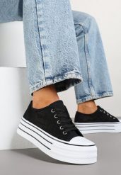Czarne Trampki Vices na Platformie przed Kostkę z Koronką Telaniris. Czarne trampki i tenisówki damskie Born2be, bez wzorów, z jeansu, przed kostkę. Za 69.99 zł.