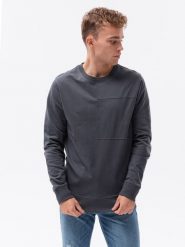 Bluza męska bez kaptura z przeszyciami - ciemnoszara V7 - Rozmiar: XL. Szare bluzy bez kaptura męskie Ombre Clothing, m. W wyprzedaży za 39.99 zł.
