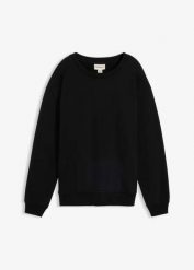 Bluza ciążowa i do karmienia piersią 2 w 1, z czystej bawełny organicznej. Czarne bluzy bez kaptura damskie bonprix, z bawełny. Za 124.99 zł.