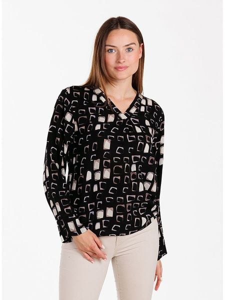 KEY LARGO Bluzka "Matrix" w kolorze czarnym rozmiar: M. Czarne bluzki damskie KEY LARGO, m, bez wzorów, z wiskozy, bez kołnierzyka, bez ramiączek. Za 104.14 zł.