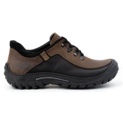 KOMODO Buty męskie trekkingowe skóra 917K brązowe. Brązowe buty trekkingowe męskie ze skóry, bez zapięcia. Za 362.62 zł.