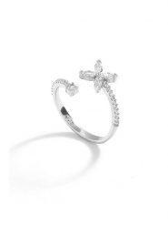 Miu Silver Srebrny pierścionek z cyrkoniami rozmiar: onesize. Szare pierścionki damskie Miu Silver, z cyrkonią, srebrne. Za 69.99 zł.