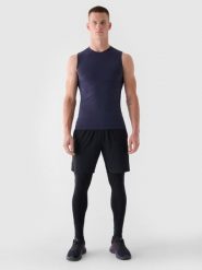 4F Spodenki treningowe szybkoschnące męskie 4F x Robert Lewandowski - czarne M. Czarne szorty sportowe męskie 4f, m, z dzianiny. W wyprzedaży za 129.99 zł.