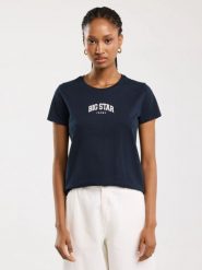 Koszulka damska bawełniana z nadrukiem granatowa Benea 403. Niebieskie t-shirty damskie Big Star, l, bez wzorów, z bawełny, bez kołnierzyka. W wyprzedaży za 59.99 zł.