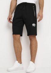 Czarne Szorty Dresowe z Zasuwanymi Kieszeniami Elawn. Czarne szorty męskie Born2be, z dresówki, bez kołnierzyka. Za 24.99 zł.