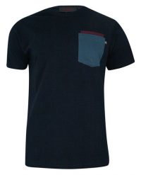 T-shirt, Granatowy, 100% BAWEŁNA, U-neck, z Kieszonką, Męski, Krótki Rękaw -KINGS. Niebieskie t-shirty męskie Kings, m, bez wzorów, z bawełny, bez kołnierzyka. Za 69.00 zł.