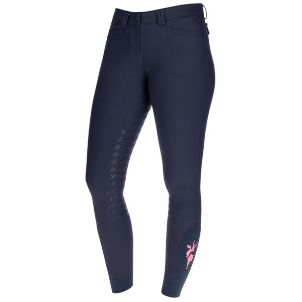 Damskie spodnie jeździeckie z pełnym dołem Covalliero Janne x PinkRibbon. Czarne spodnie materiałowe damskie COVALLIERO, z aplikacjami, z materiału, eleganckie, dla wysokich. Za 626.30 zł.