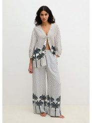Marc O´Polo Bodywear Bluzka w kolorze biało-czarnym rozmiar: S. Białe bluzki damskie s, bez wzorów, z wiskozy, bez kołnierzyka, bez ramiączek. Za 135.45 zł.