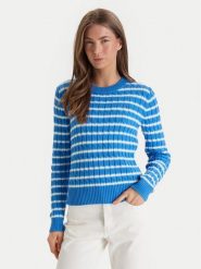 Tommy Hilfiger Sweter WW0WW47644 Niebieski Regular Fit. Niebieskie swetry klasyczne damskie Tommy Hilfiger, l, z bawełny, bez kołnierzyka. Za 649.99 zł.