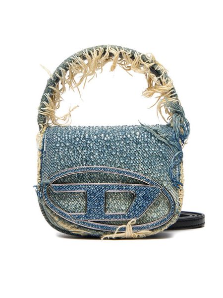 Diesel Torebka 1DR XS-Iconic X08709P6803 Niebieski. Niebieskie torebki klasyczne damskie Diesel, bez wzorów, z materiału, bez dodatków. Za 1,819.00 zł.