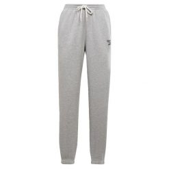 Spodnie damskie Reebok Identity. Szare spodnie dresowe damskie Reebok, s, z polaru, na fitness i siłownię. Za 109.00 zł.