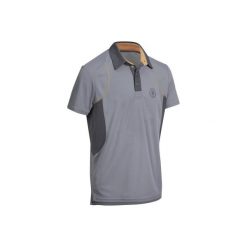 Koszulka polo jeździecka 500 Mesh męska. Szare koszulki polo męskie FOUGANZA, m, bez wzorów, z elastanu, bez ramiączek. Za 69.99 zł.