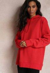 Czerwona Sportowa Bluza z Kapturem i Ściągaczami Kenasia. Czerwone bluzy sportowe damskie Renee, xl. Za 69.99 zł.