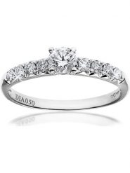 Revoni Złoty pierścionek z diamentami rozmiar: 53. Szare pierścionki damskie Revoni, z diamentem, złote. Za 6,211.99 zł.