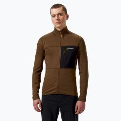 Bluza polarowa męska Berghaus Ridge-Hiker. Brązowe bluzy bez kaptura męskie Berghaus, m, z polaru. Za 439.99 zł.