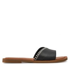 Klapki Toms. Czarne klapki damskie Toms, bez wzorów, bez obcasa. Za 299.99 zł.