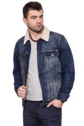 MUSTANG New York Shearling MĘSKA KURTKA SHERPA JEANSOWA DENIM BLUE 1006704 5000 984. Niebieskie kurtki męskie Mustang, na zimę, m, bez wzorów, z bawełny, bez kaptura. W wyprzedaży za 119.99 zł.