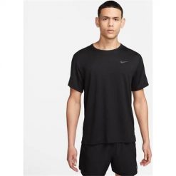 Koszulka treningowa męska Nike Uv Miler. Czarne t-shirty sportowe męskie Nike, m, bez ramiączek, do biegania. Za 202.99 zł.